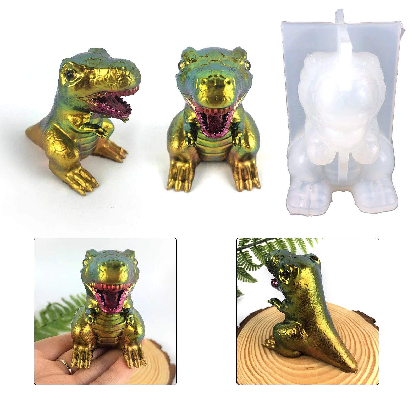 Dinosaurier Silikon Backform 2-teilig - Für Kuchen, Eis & Seife In 6 Motiven