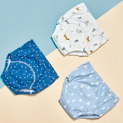 Set of 3 Baby Cotton Training Pants with 6-Layer Waterproof Protection - 100cm (11-14kg) (Dog)