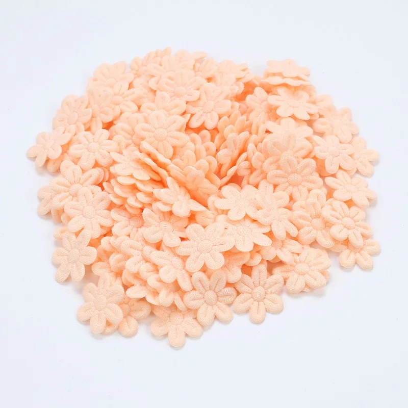 Artificial Flower 100pcs Five-petal Wedding Flower Embossing DIY Sewing Craft Children's Hair Accessories Jewelry Cloth Stickers Festival Decor