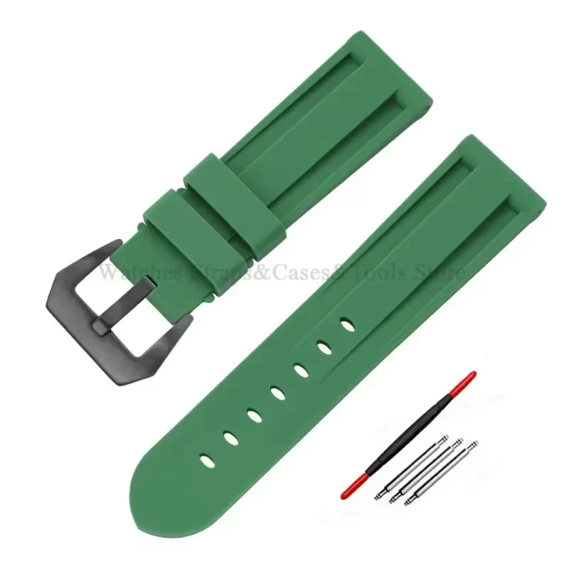 Versatile Silicone Rubber Watch Band - Sporty Replacement Wristband