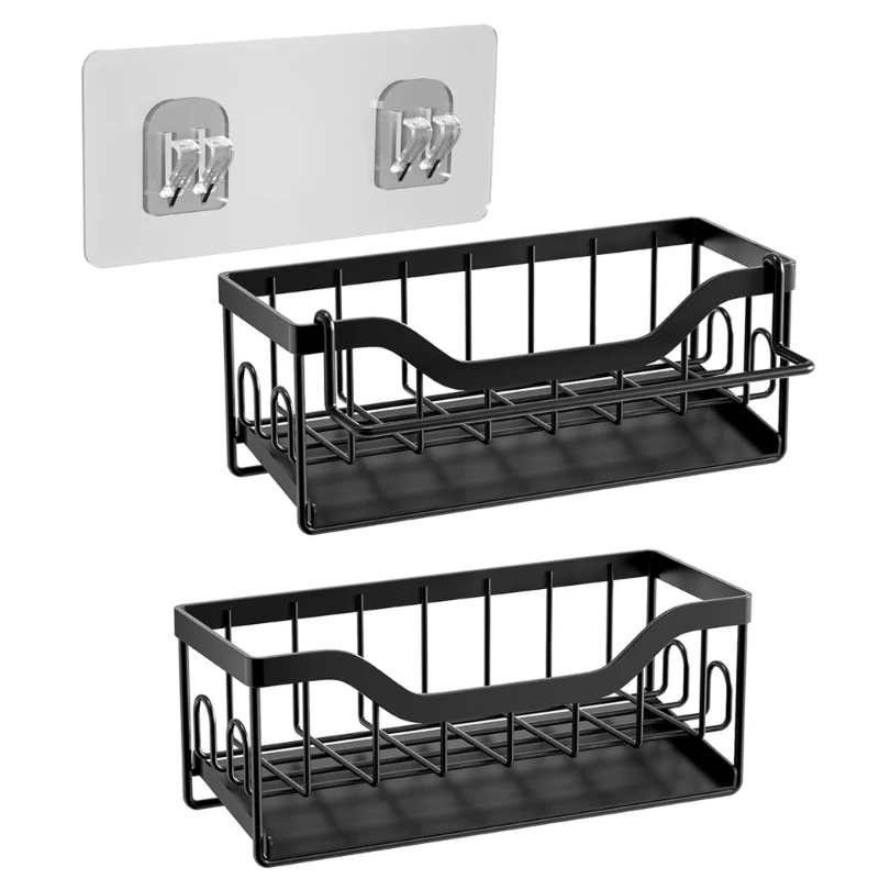 

Versatile Carbon Steel Kitchen Rack Space Saving Kitchen Storage Practical Sink Tablewares Drainage Rack DXAF