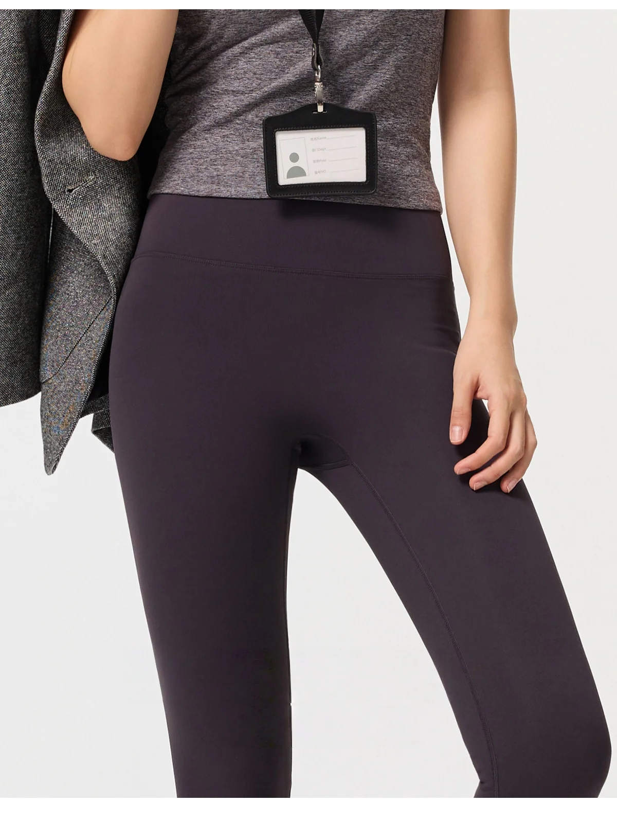 ملابس خارجية نسائية للخريف/الشتاء مبطنة بالصوف - سراويل يوجا سميكة غير قابلة للانزلاق للتحكم في البطن مع تمتد ناعم بدون خياطة