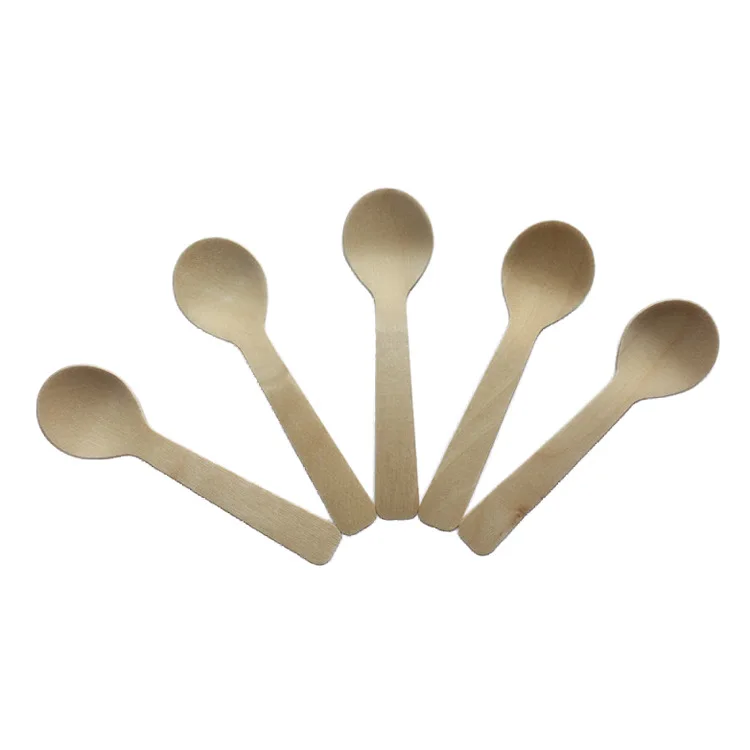 Description Picture 6 of item100Pcs Mini Ice Cream Spoon Wooden Disposable Wedding Party Tableware Wood Dessert Scoop Western Kitchen Accessories Tool