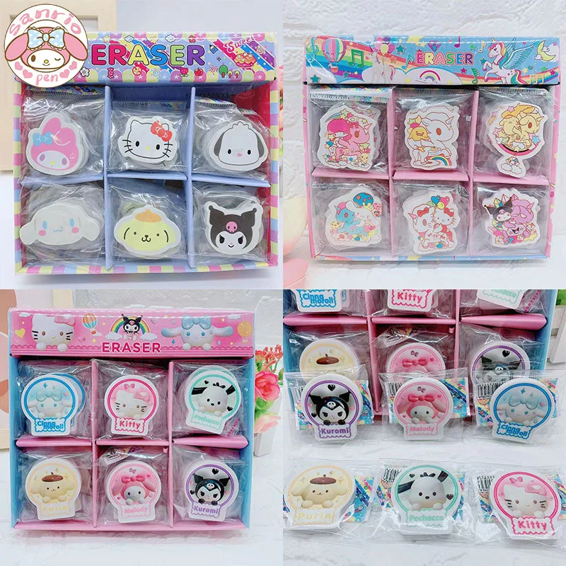 

Искусственный ластик, 30 шт., оптовая продажа, милые ластики Kuromi Cinnamoroll, милые канцелярские принадлежности для учащихся начальной школы