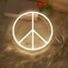 LED Peace Neon Sign Reflects People's Best Wishes Better Together Peace 12 inches USB Powered Peace Symbol Light 4