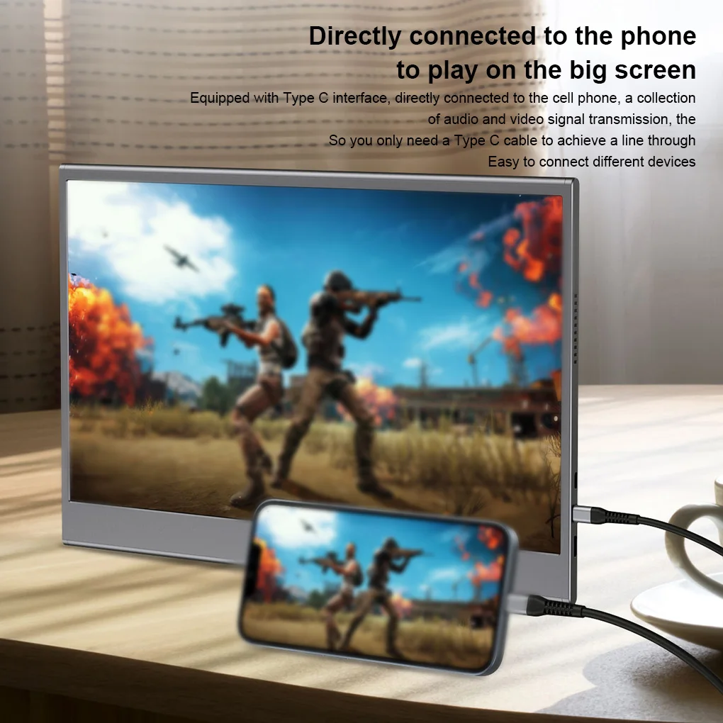 15 6 ġ ޴ 1080P ǻ  IPS ȭ ʹ, Ÿ-C HDMI-ȣȯ  Ŀ HDR  ÷