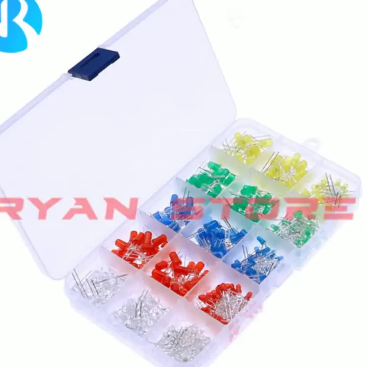500pcs/box LED Lights Emitting Diodes Assortment Set 3MM 5MM