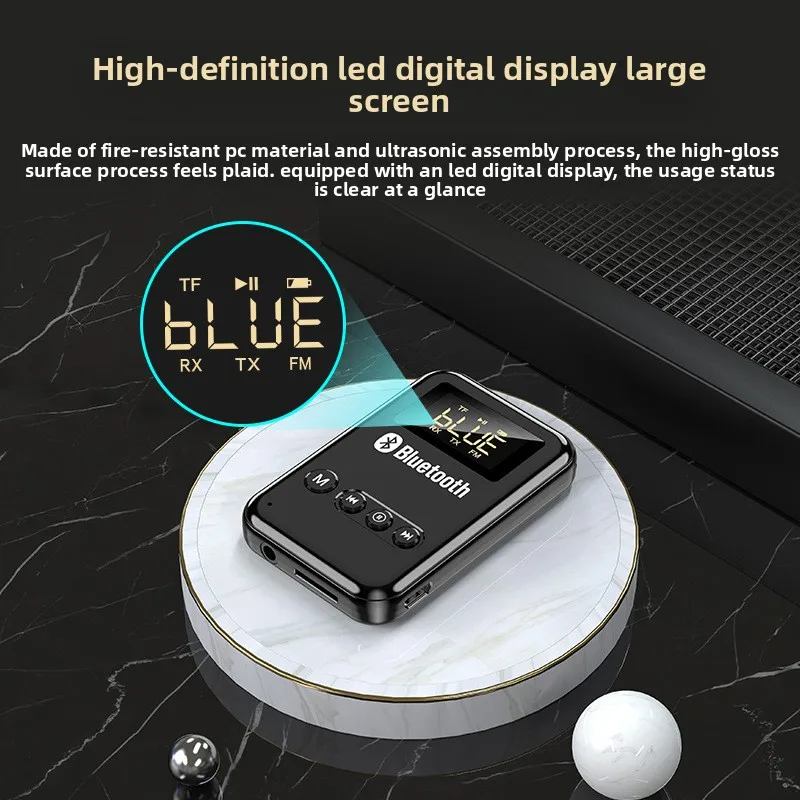 블루투스 5.0 오디오 송신기 수신기 LCD 디스플레이 3.5MM 3.5 AUX 잭 스테레오 USB 무선 어댑터 PC TV 차량용 헤드폰