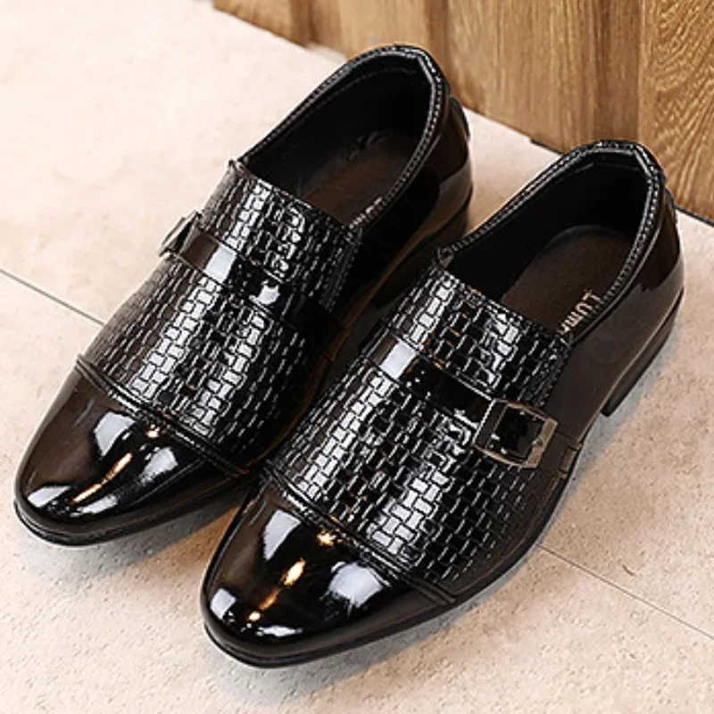 Kids shoes leather shoes Children Shoes Fashion Leather Kids Students Soft Bottom Performance Shoes Boys Loafers Slip-on Toddler Party Dress
