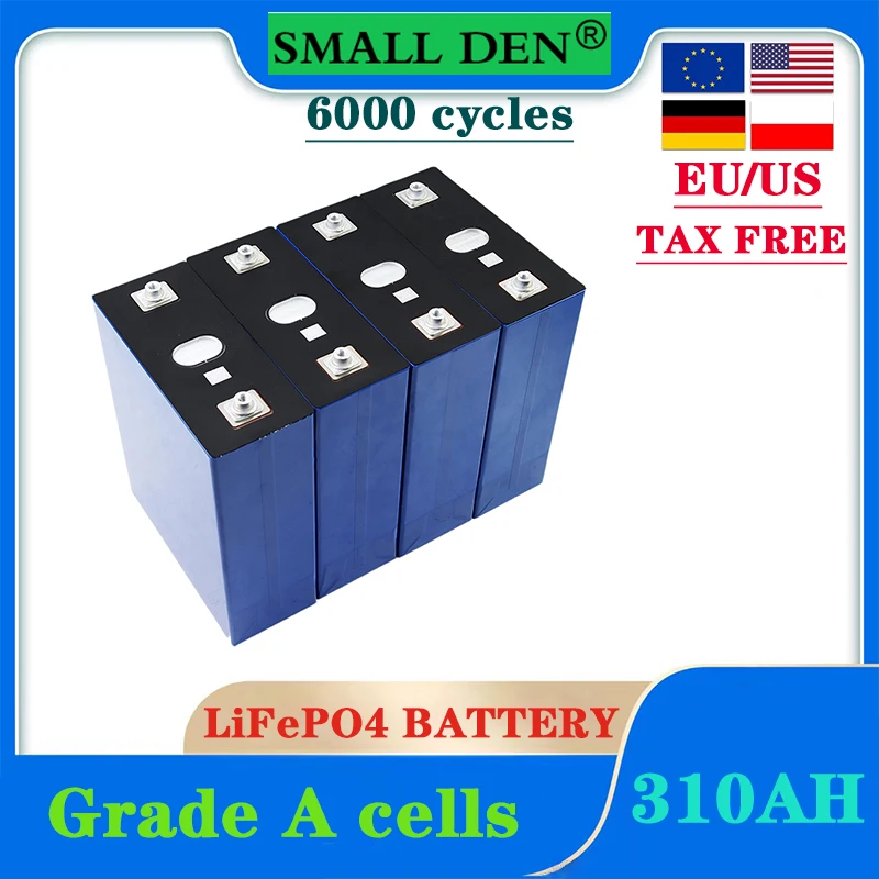 Nuovissima Batteria 310Ah 280Ah Lifepo4 12V 24V Grado A Batteria Ricaricabile Per Auto Elettrica Energia Solare Eu Us Tax Free