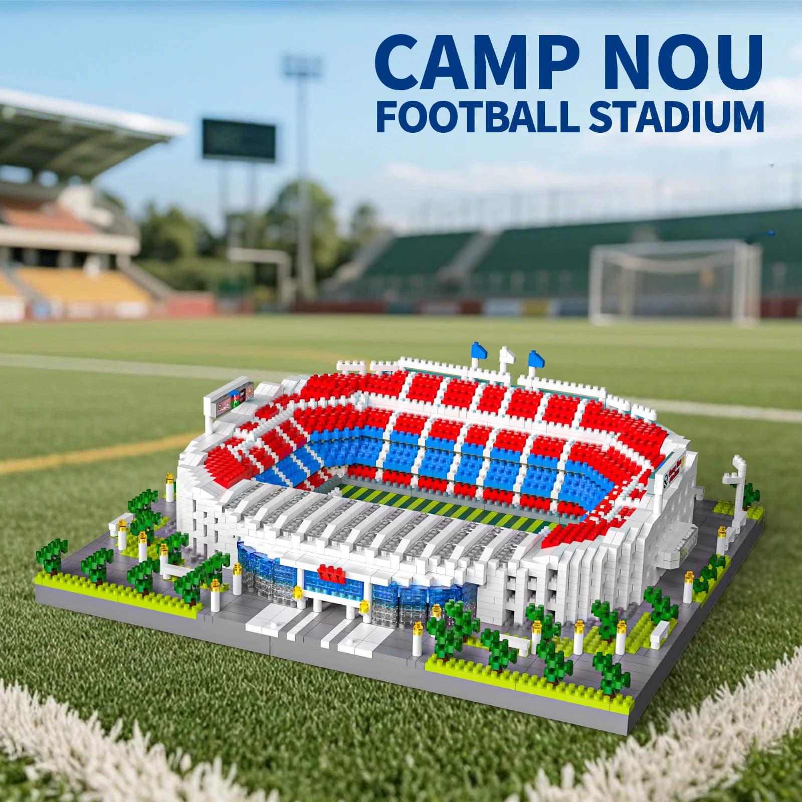Real Madrid Bernabeu Stadium Building Blocks, 3000+PCS 3D Model Kit for Adults,