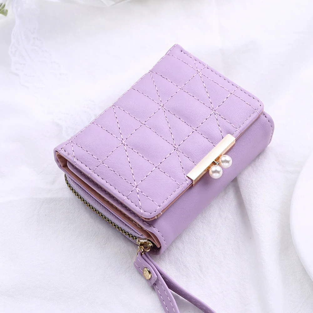 2023 Cherry Embroidery Women's Wallet PU Leather Trend Short Small Wallet New Student Simple Fashion