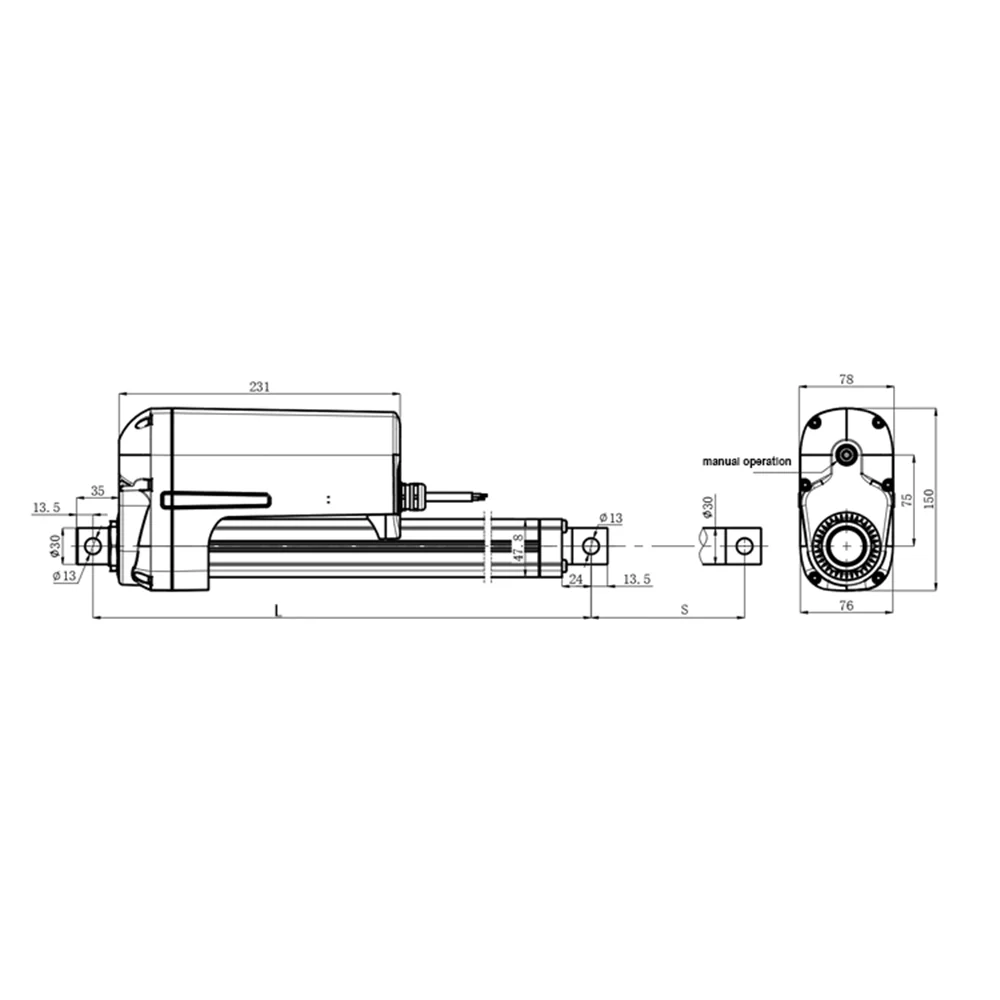 Linear Actuator, Zware Laadvermogen 1230LBS 600KGS 6000N 12V 24V 40mm/s