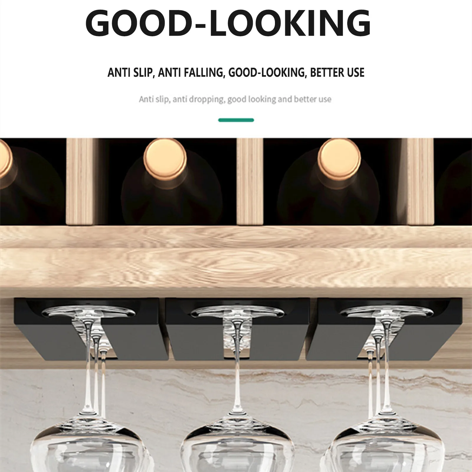 1 pcs/Set Under Cabinet Free Punching Holder Wine Glass Rack for Bar Stemware Bar Countertop Champagne Wine Glass Holder Hanger