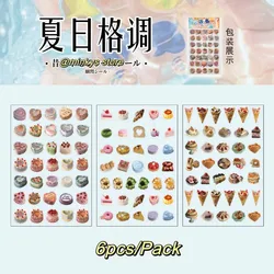 Vintage Snacks & Fruits Decorative Sticker Set - 6/10 pcs for Scrapbooking & Journaling (6pcs C)