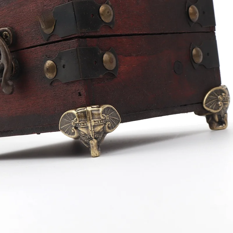 4PCS 28*23mm Antique Elephant Vintage Bronze Jewelry Chest Box Wooden Case Decorative Protection Feet Leg Plastic material