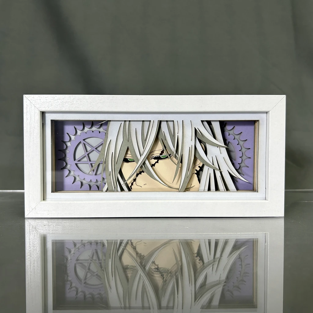 Paper Cut Shadow Box Black Butler Undertaker Anime Led Light Box Sebastian for Room Decor Lightbox Table Lamp Ciel Phantomhive 3