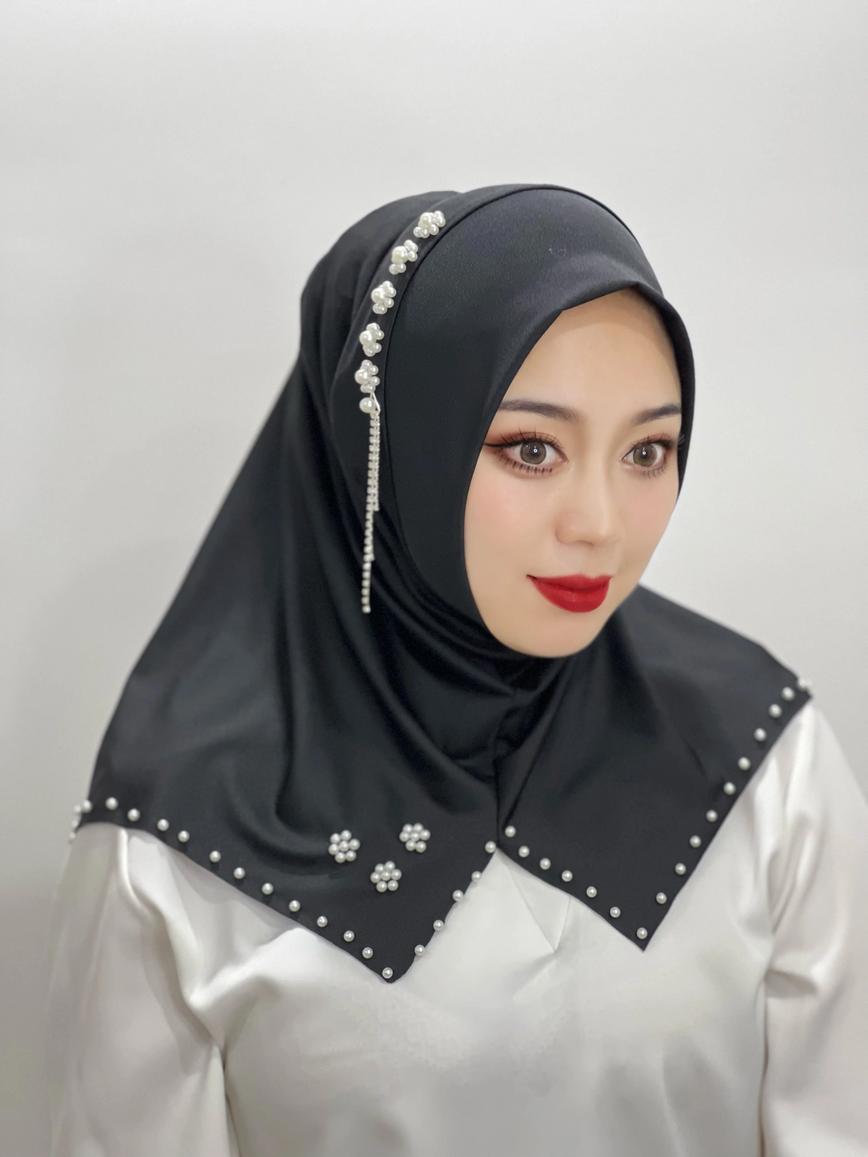 Islamic Tassel Hijab Abaya Hijab Beaded Solid Hijab Women s Abayas Turbans for Women Scarf Muslim