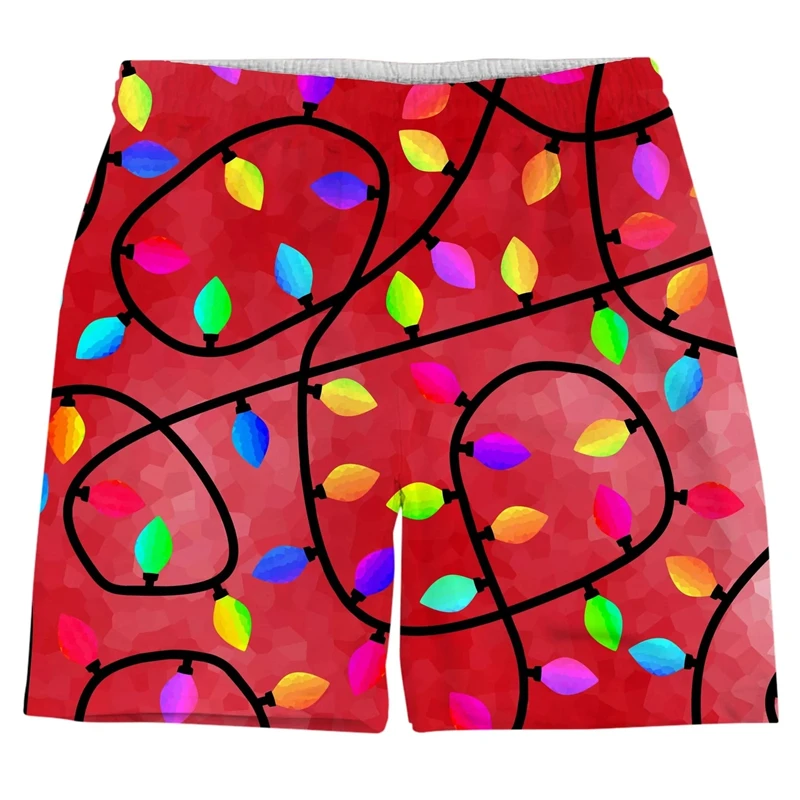 Summer New Men Short Pants Colorful Light Strip Casual Trunks Street Hip Hop Fitness Sports Breathable Harajuku Male Shorts 4XL