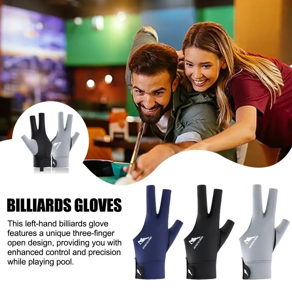 

Open Finger Billiard Pool Gloves Adjustable Sticker Polyester Snooker Gloves Amateur Training Pool Portable Reusable Lightw D1N3