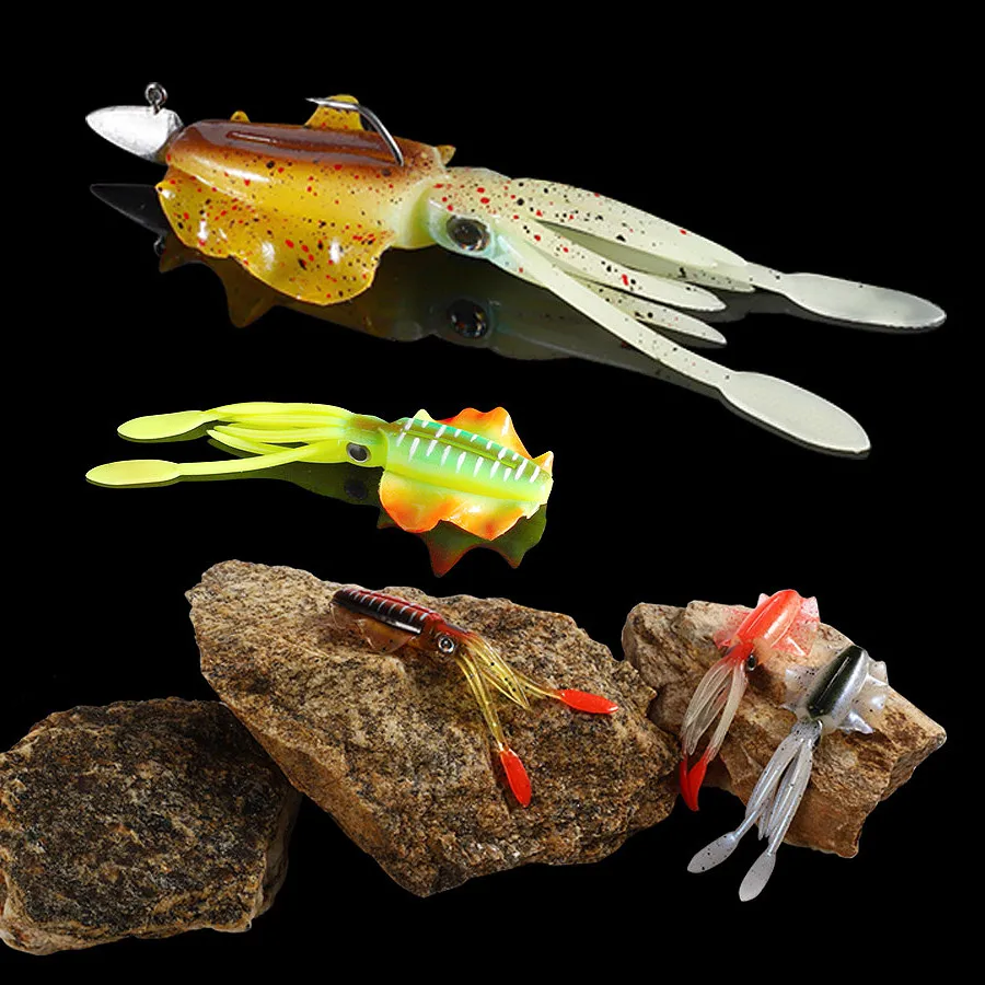 Bazooka Bionic Squid Lure Fishing Soft Silicone Trolling Luminous Octopus  Skirts UV Jig For Sea Wobbler Pike Bass Winter Bait - AliExpress