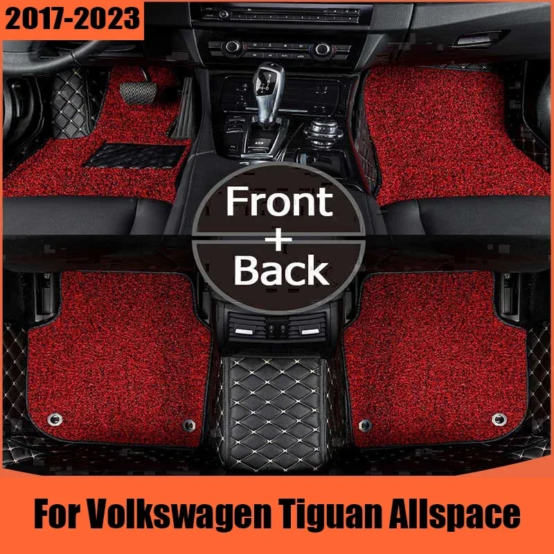 

Car Floor Mats For VW Volkswagen Tiguan Allspace Tiguan L LWB 2017~2023 7seat Waterproof Protective Pads Carpets Car Accessories