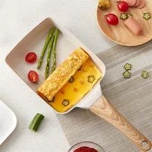 Pan Nonstick Japanese Omelette Pan Egg Roll Anti Scalding Handle Breakfast Maker Cookware for All Stove Frying