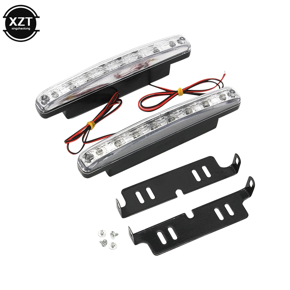 

New 2PCS 8 LED Daytime Running Light 12V Headlight Daylights Auto Daytime Running Light DRL Fog Driving Bulb Singal Lamp Durable