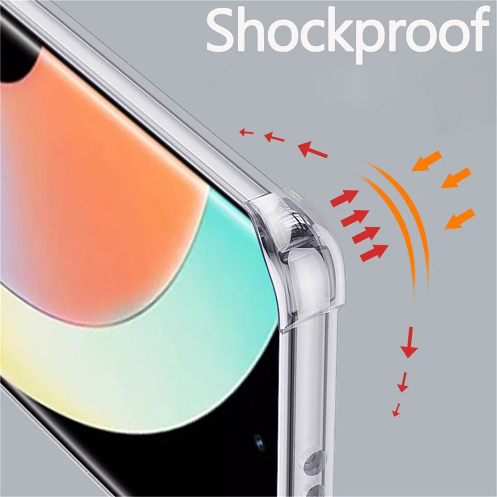 Shockproof Transparent Silicone Soft Case with Airbag Corners – Clear TPU Original Cover