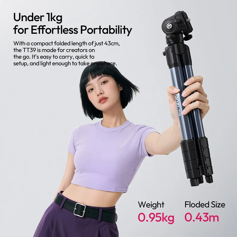 Ulanzi TT39 Video Tripod for Smartphone Camera Video Light Livestream Vlog Shot with Phone Clamp Horizontal Vertical Photography - Ảnh 2