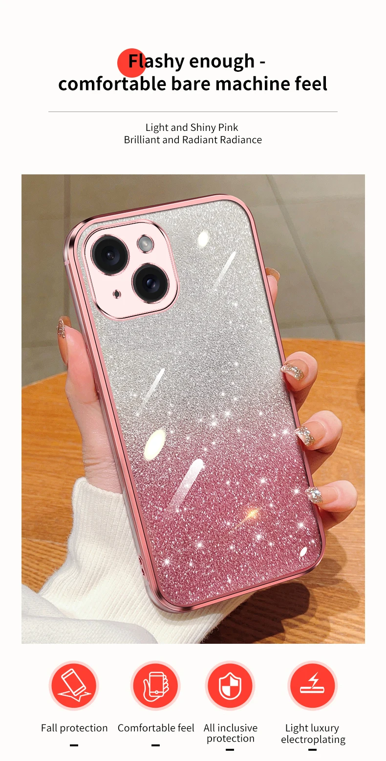 Coque de téléphone avec support à paillettes, ours mouvant, étui pour iPhone 15 14 12 13 11 Pro Mini 13pro X Xr Xs Max 7 8 6 Plus_voghion.com