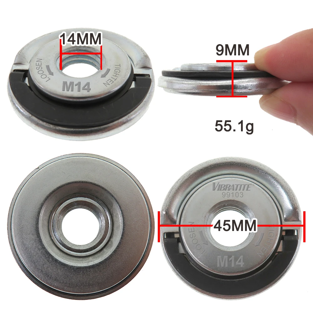Angle Grinder Nuts Flange Nuts Set M14 Thread for Quick Clamping