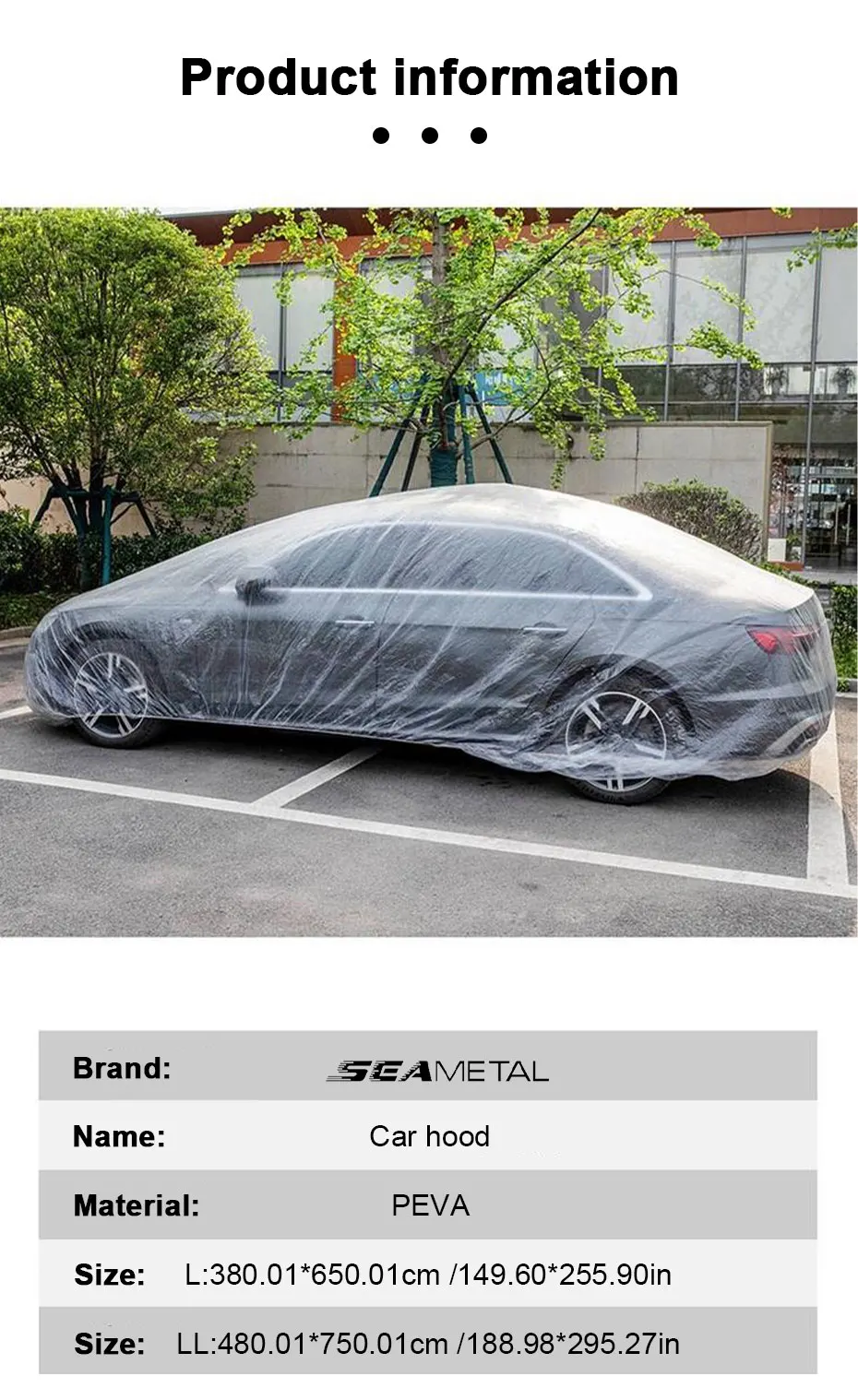 SEAMETAL Disposable Car Cover Indoor Dustproof PEVA Car Cover Transparent Soft Scratch-Free Auto Exterior Protector Universal 13 SEAMETAL Disposable Car Cover Indoor Dustproof PEVA Car Cover Transparent Soft Scratch-Free Auto Exterior Protector Universal 7
