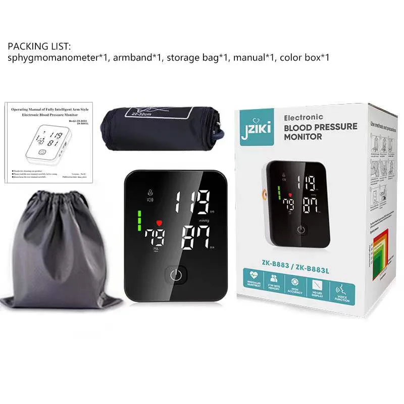Voice High-definition Integrated Screen Upper Arm Electronic Sphygmomanometer Touch Portable Charging