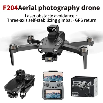 F204 GPS Drone Giunto cardanico a 3 assi con schermo da 4,3 pollici Laser controllato per evitare ostacoli Obiettivo elettricamente regolabile Dron Toy