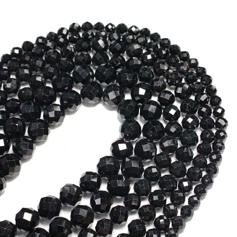 Perle Di Tormalina Nera 6mm - 50 Pezzi Naturali Per Gioielli | Pietre Sfaccettate Non Trattate - Foto 5