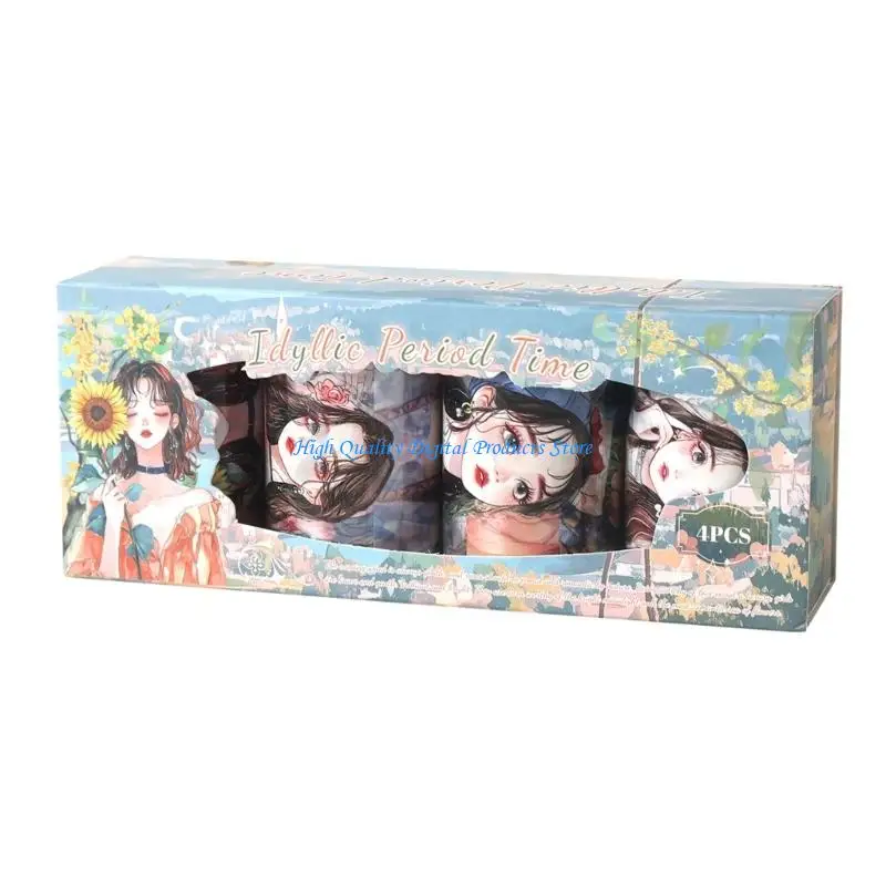 U2JE 4PCs Clear Person 스크랩북 녹음 예술적 스토리텔링 및 발사체 저널을 위한 사전 설계된 위치