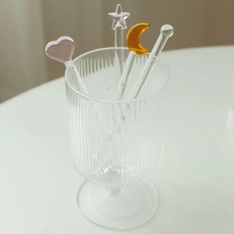 Glass Stirring Rod Clear Mixing Sticks Green Cute Handle Stir Bar Coffee Cocktail Sticks Drink Mixer Muddler for Home Party 1PC cocktail muddler