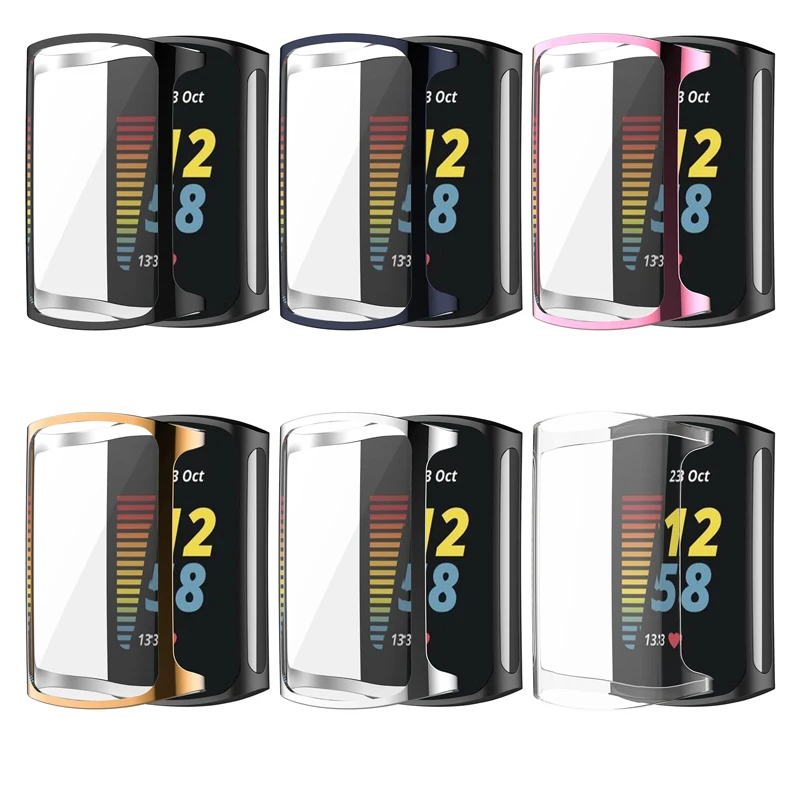 Screen Protector Case for Fitbit Charge 5/6 Ultra Slim Soft TPU Watch Protective Cover for Fitbit Charge5 Charge5 Accessories