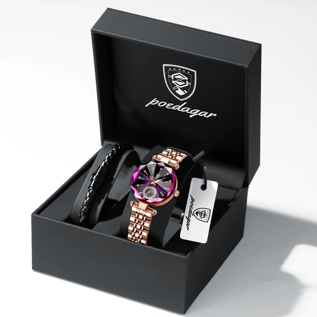 Montre de luxe POEDAGAR pour femmes, étanche, décontractée, à quartz, montre-bracelet pour femmes, haute qualité, élégante, montres pour femmes, Reloj+boîte 1