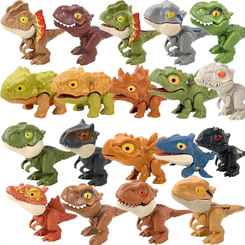 Jurassic Finger Dinosaur  Tyrannosaurus Model Toys for Kids Finger Biting Dinosaurs Movable Joints Dinosaur Toy for Boy Gift 2