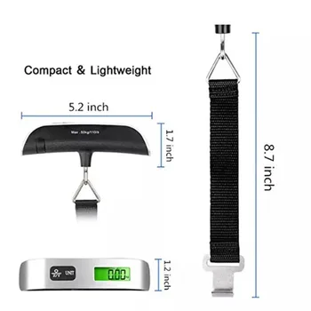 Luggage Scale 110lb 50kg Digital Handheld Portable Hanging Baggage Scale for Travel Suitcase Weight Scale 2