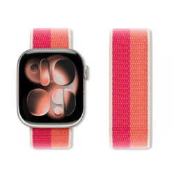 Premium Nylon Loop Watch Band Bracelet - Universal Design - 44 - 45 - 49 - S11 - 10 46mm (Nectarine Peony 110)