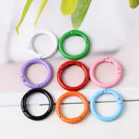 5 Pcs DIY 25mm O Ring Keychain Clips Colorful Metal Openable Round Carabiner Durable Spring Clasp Jewelry 1