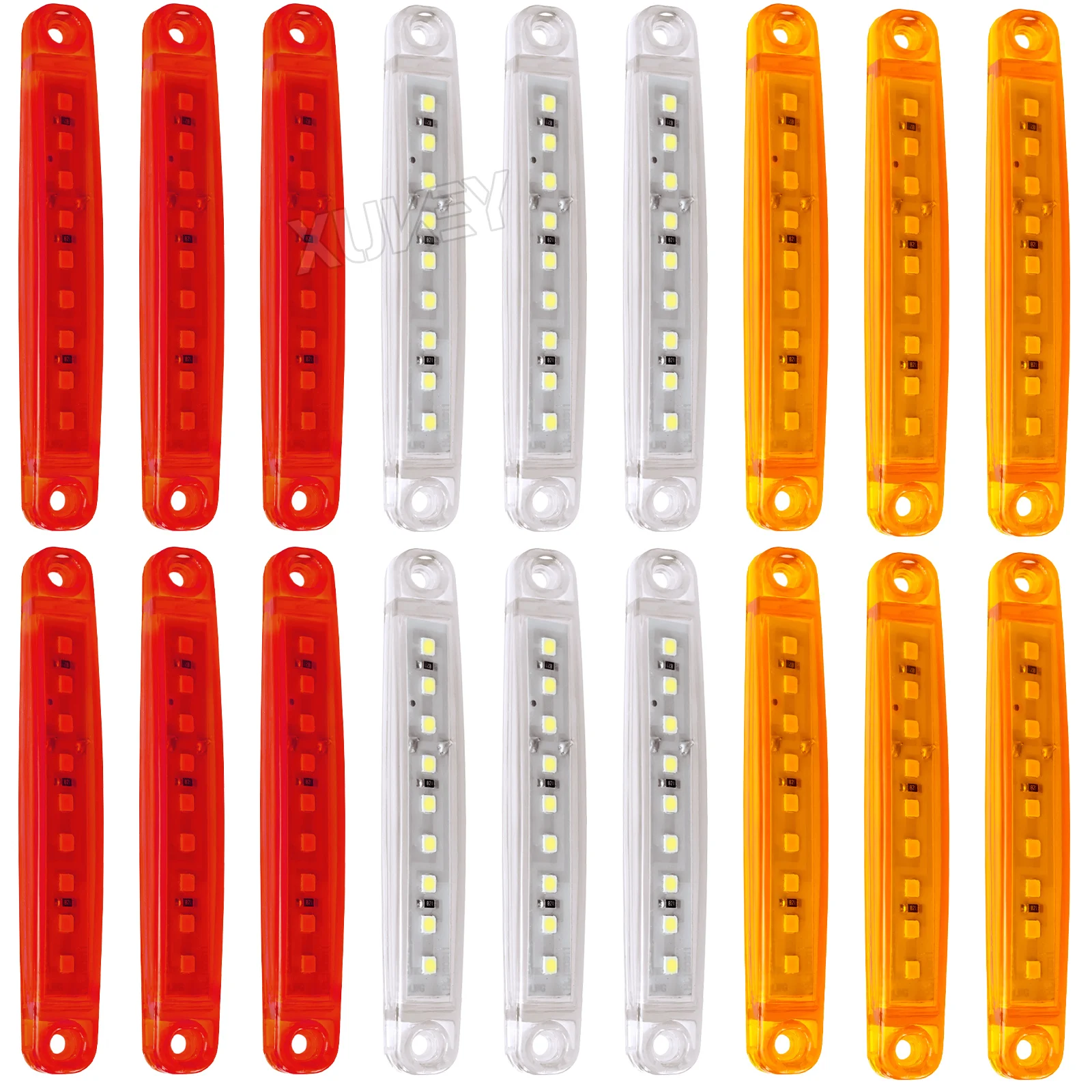 6pcs Truck Side Position Marker Light LED Clearance Lamp 12V Truck Parts Accessories for Tractor Transporters Lorry BUS Caravans