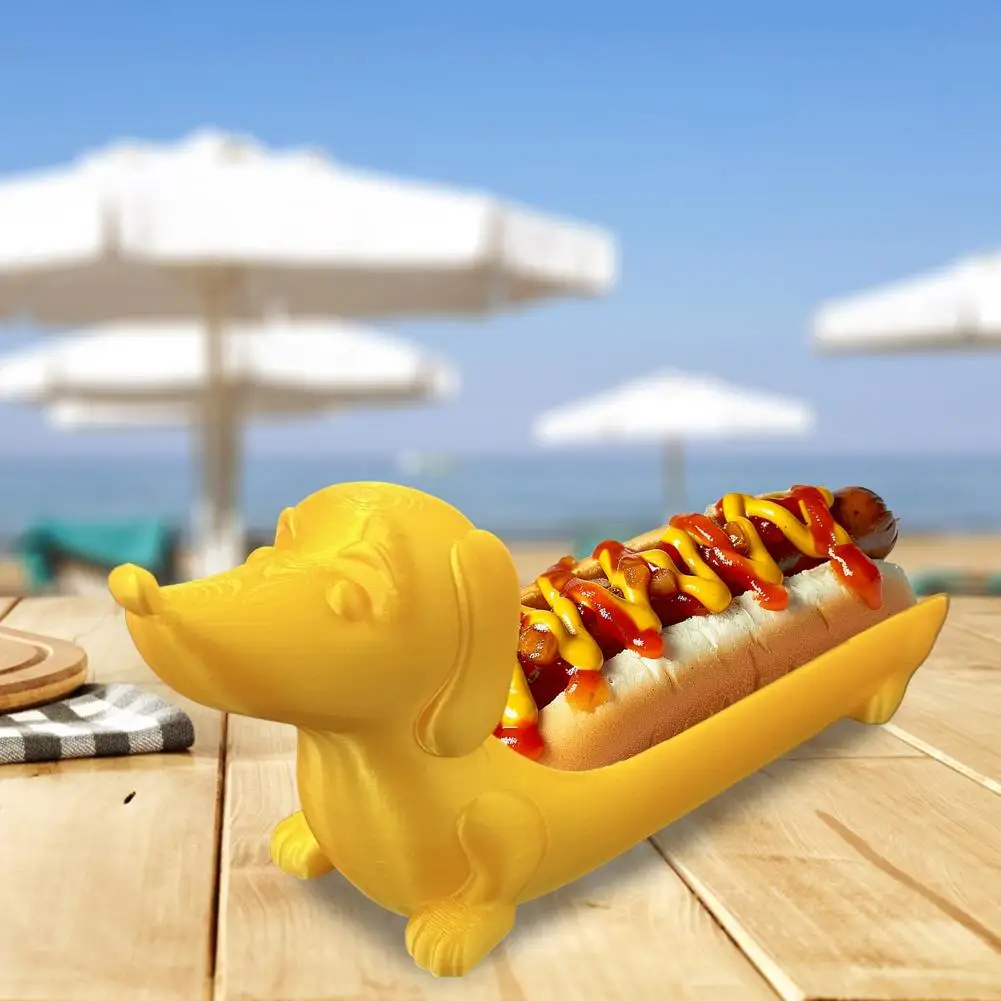 Dachshund Dog Tray for Home Decor Cute Hot Dog Dish 3D Printed Sausage Plate for Sandwiches Snacks Gift Dachshund Lovers