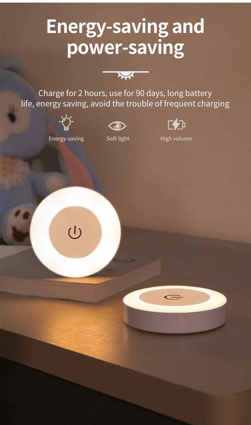 Rechargeable Round LED Wall Lamp