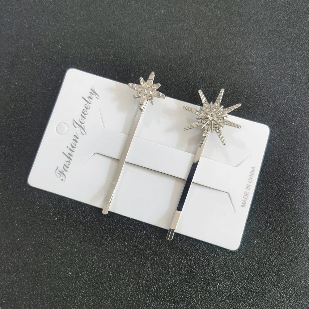 2-teiliges Set Stern-Seitenfransen-Haarspangen Metall-Kristall-Haarklammern Mädchen-Haarnadeln Hochzeit Braut Abschlussball Haardekoration – Detail 14