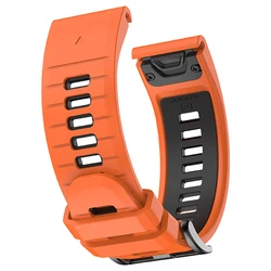 Enhanced Sports Silicone Strap - QuickFit Adjustable 22mm/26mm Strap - QuickFit 26mm (Orange Black)