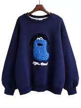 

Anbenser Pullover Funny Bug Splicing Sweatshirt Women Hoody Plush Thicken Autumn Winter Korean Loose Non Pilling Versatile Coat